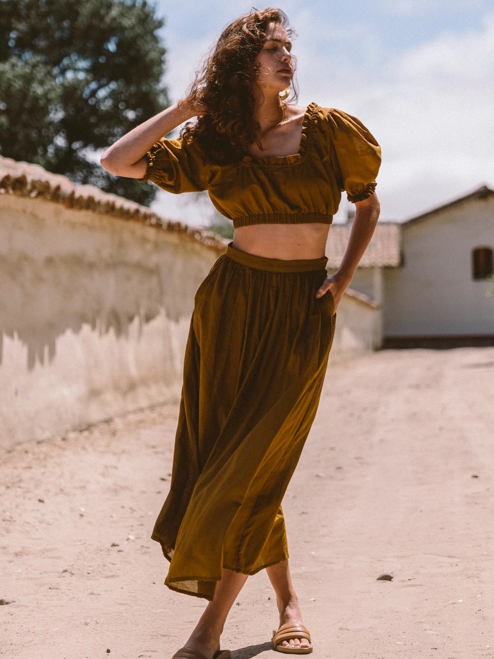 Kara Thoms Lela Top and Edie Skirt In Earth Shade [SIZE SM/MED]